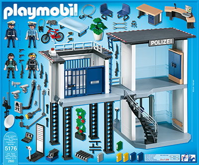 PLAYMOBIL® Polizei-Kommandostation mit Alarmanlage (5176) Packungsrückseite