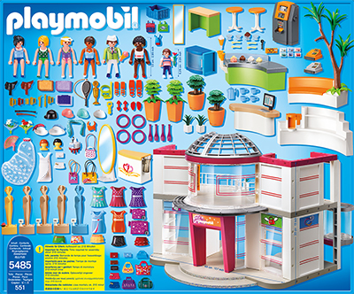 PLAYMOBIL® Shopping-Center mit Einrichtung (5485) Packungsrückseite