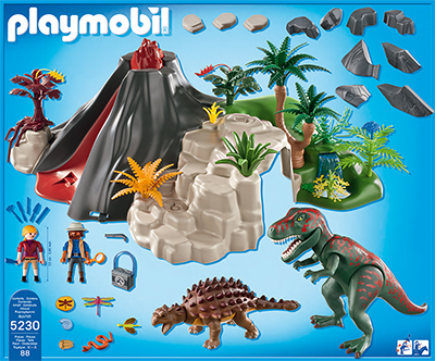 PLAYMOBIL® T-Rex und Saichania beim Vulkan (5230) Packungsrückseite