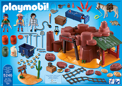 PLAYMOBIL® Goldmine mit Sprengkiste (5246) Packungsrückseite