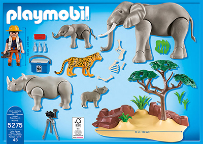 PLAYMOBIL® WWF-Forscher bei afrikanischen Savannentieren (5275) Packungsrückseite