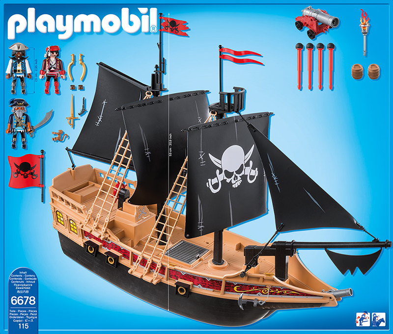 PLAYMOBIL® Piraten-Kampfschiff (6678) Packungsrückseite